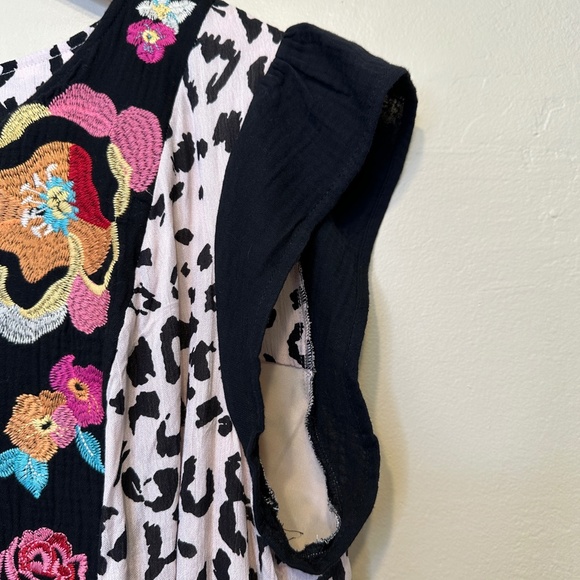 Angel Heart | Leopard Lamour Floral Embroidered Pattern Cap Sleeves Lined Dress - Picture 9 of 15